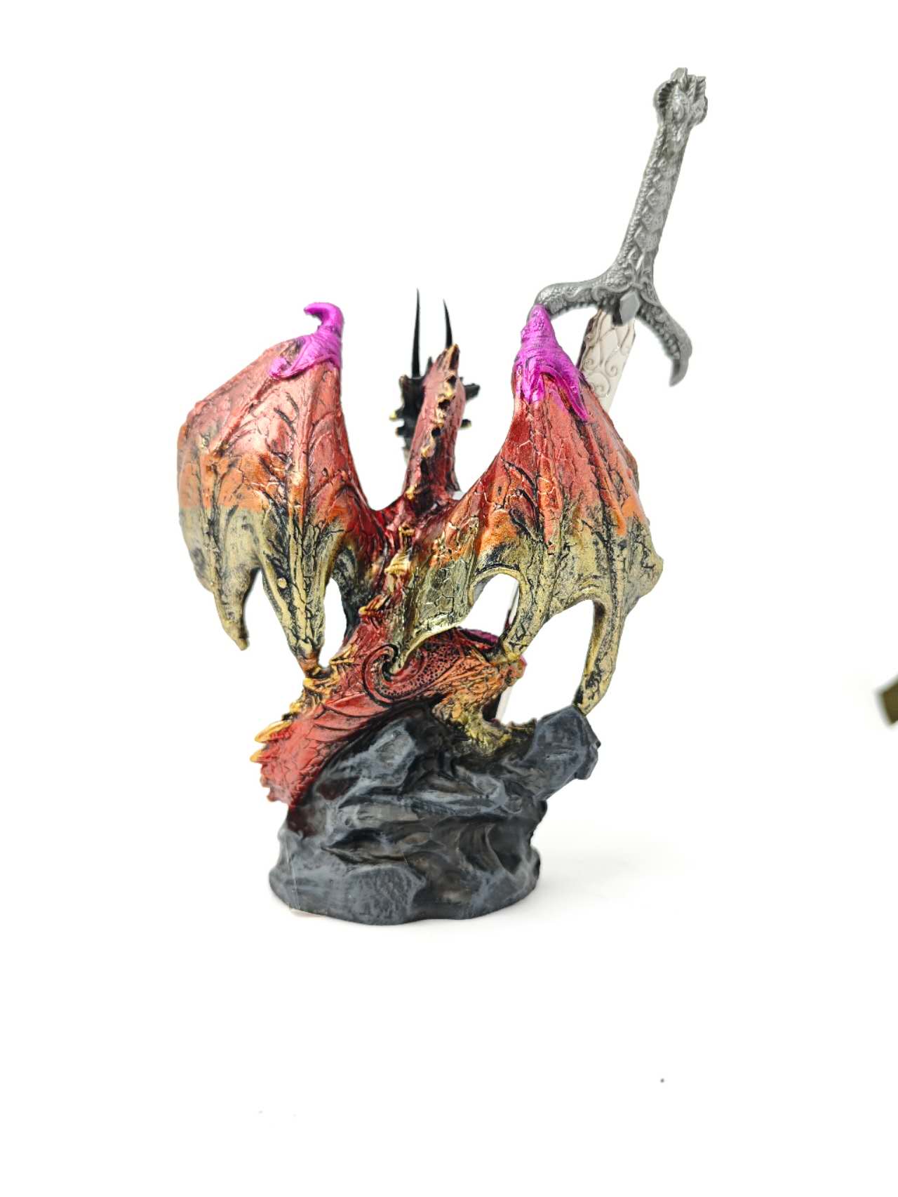 Fantasy Dragon with Sword Dragon Figure Statue Home Office Decor indoor outdoor