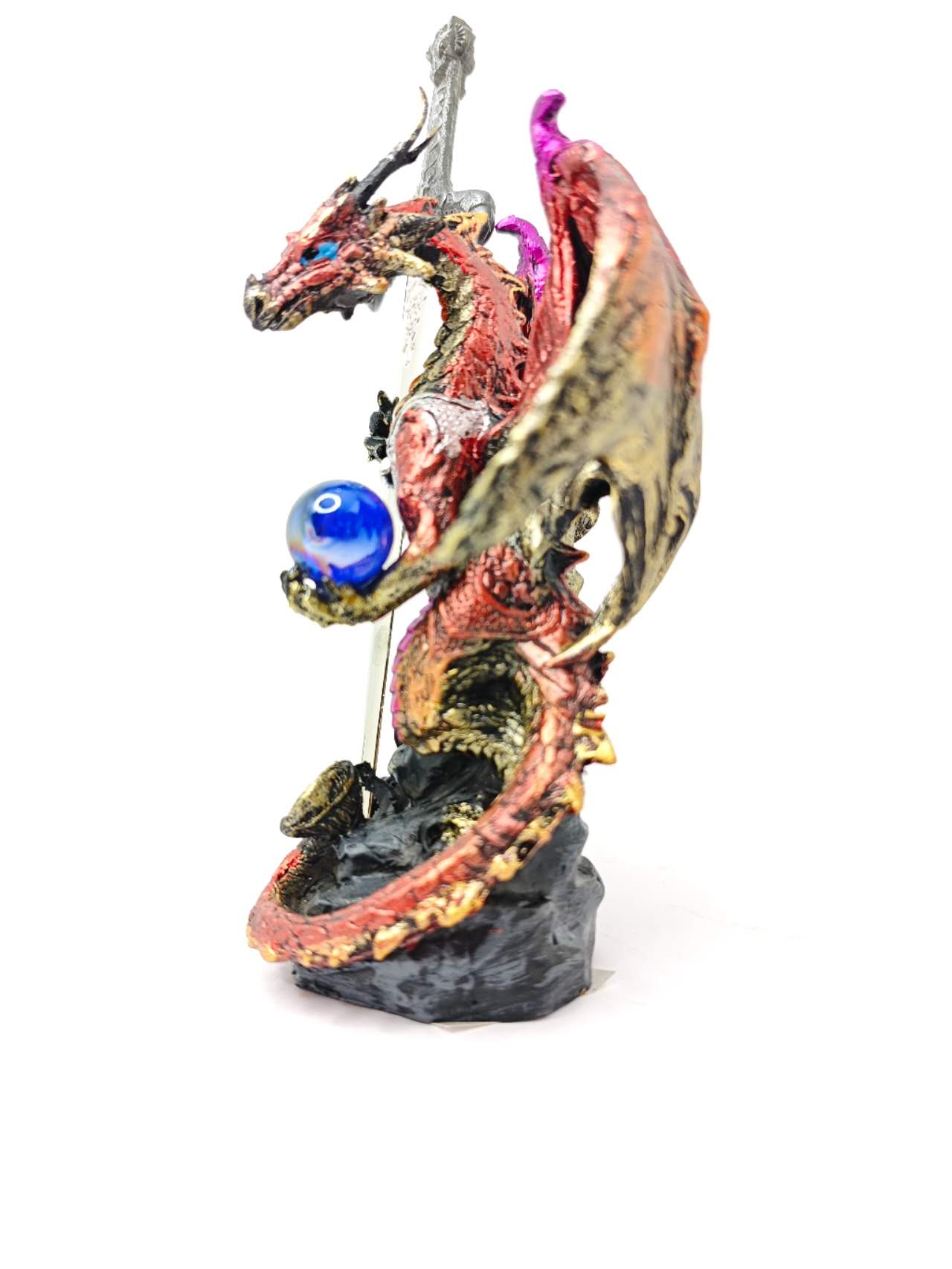 Fantasy Dragon with Sword Dragon Figure Statue Home Office Decor indoor outdoor