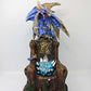 LED Blue Dragon on Crystal Throne Figure Statue Home Office Decor indoor