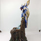 LED Blue Dragon on Crystal Throne Figure Statue Home Office Decor indoor