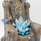 LED Blue Dragon on Crystal Throne Figure Statue Home Office Decor indoor