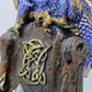 LED Blue Dragon on Crystal Throne Figure Statue Home Office Decor indoor
