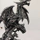 Gothic Stone Dragon Statue Medieval Ruins Fantasy Figurine Indoor Outdoor Decor