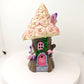 Fairy Garden Tree Trunk House with Rose Roof Resin fairy garden Miniature