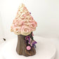 Fairy Garden Tree Trunk House with Rose Roof Resin fairy garden Miniature