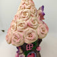 Fairy Garden Tree Trunk House with Rose Roof Resin fairy garden Miniature
