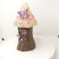 Fairy Garden Tree Trunk House with Rose Roof Resin fairy garden Miniature