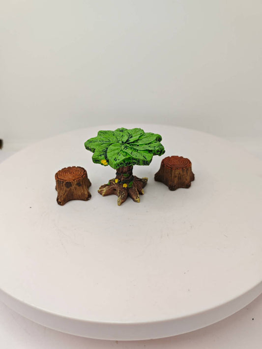 3Pcs tree table and chairs fairy garden accessories decor