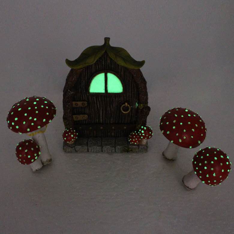 Glow in the dark door fairy garden kit