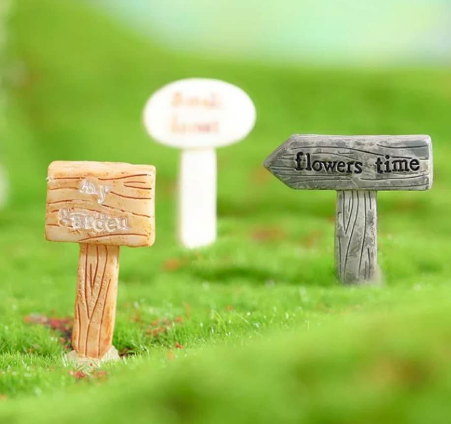 Fairy garden accessories road sign road plate