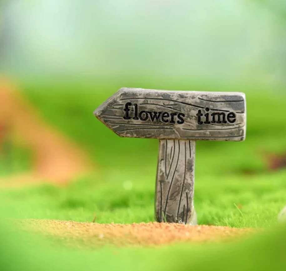 Fairy garden accessories road sign road plate