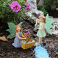 Fairy garden figurines fairy with watering can and dog