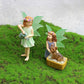 Fairy garden figurines fairy with watering can and dog