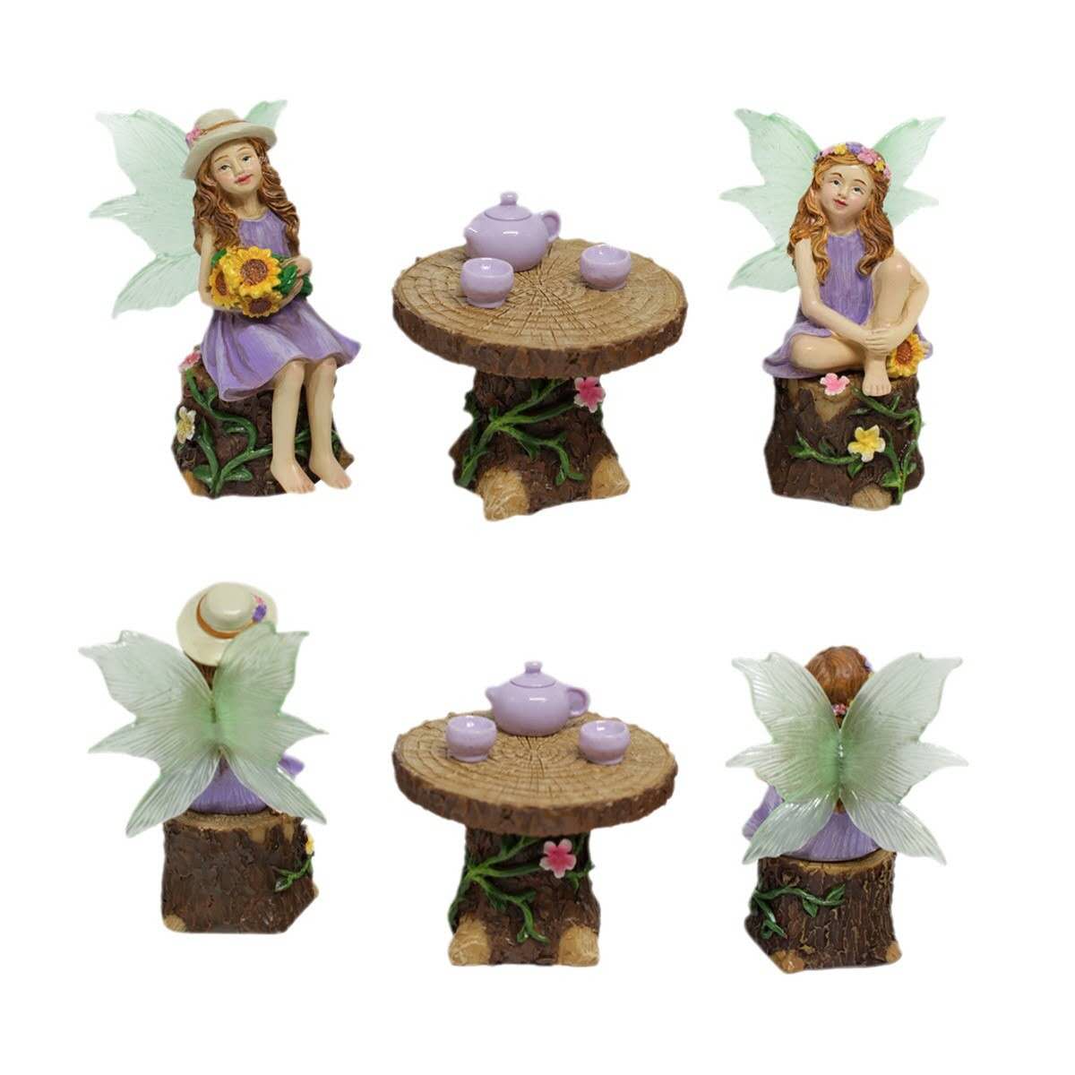 Fairy garden kits Figurines fairy with teapot
