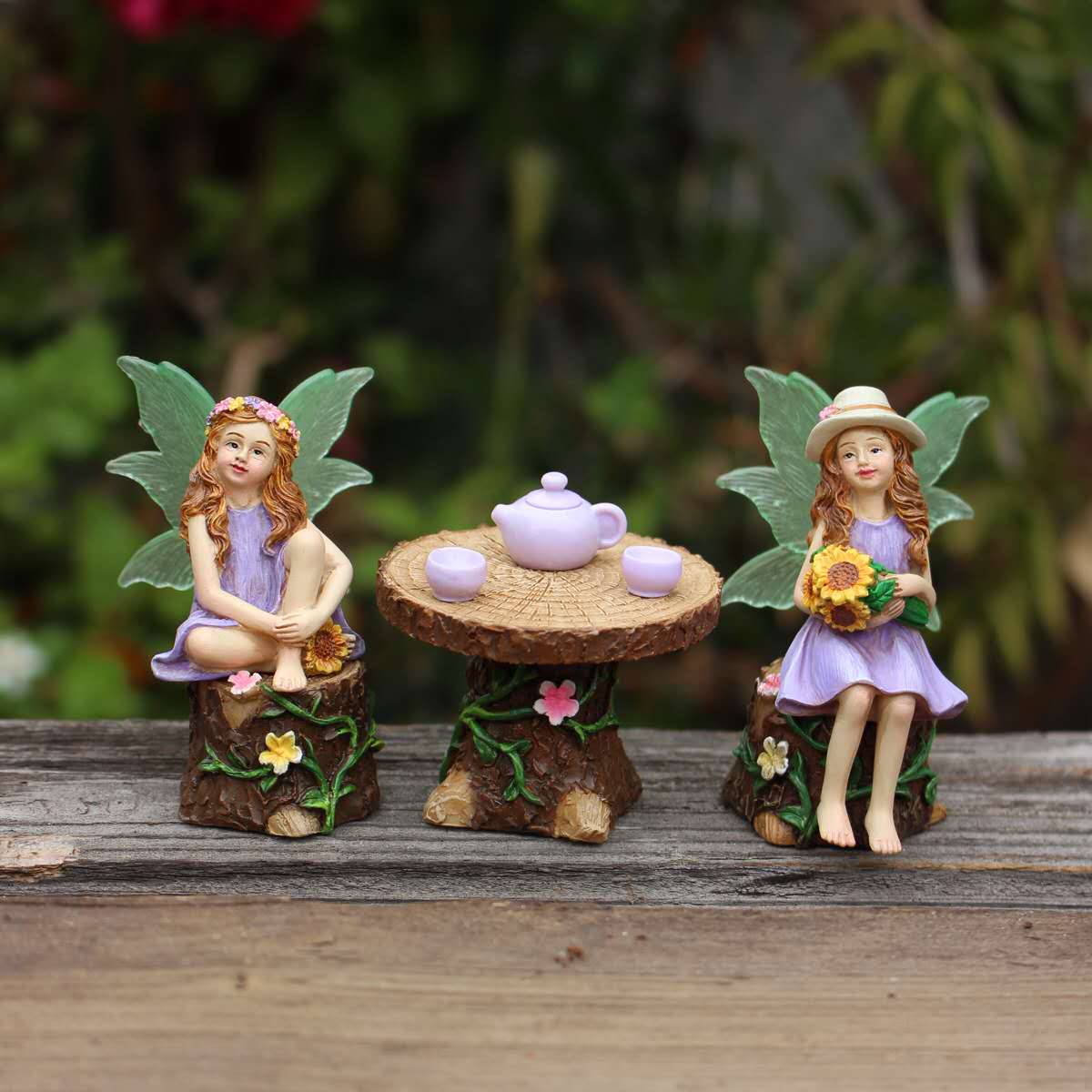 Fairy garden kits Figurines fairy with teapot