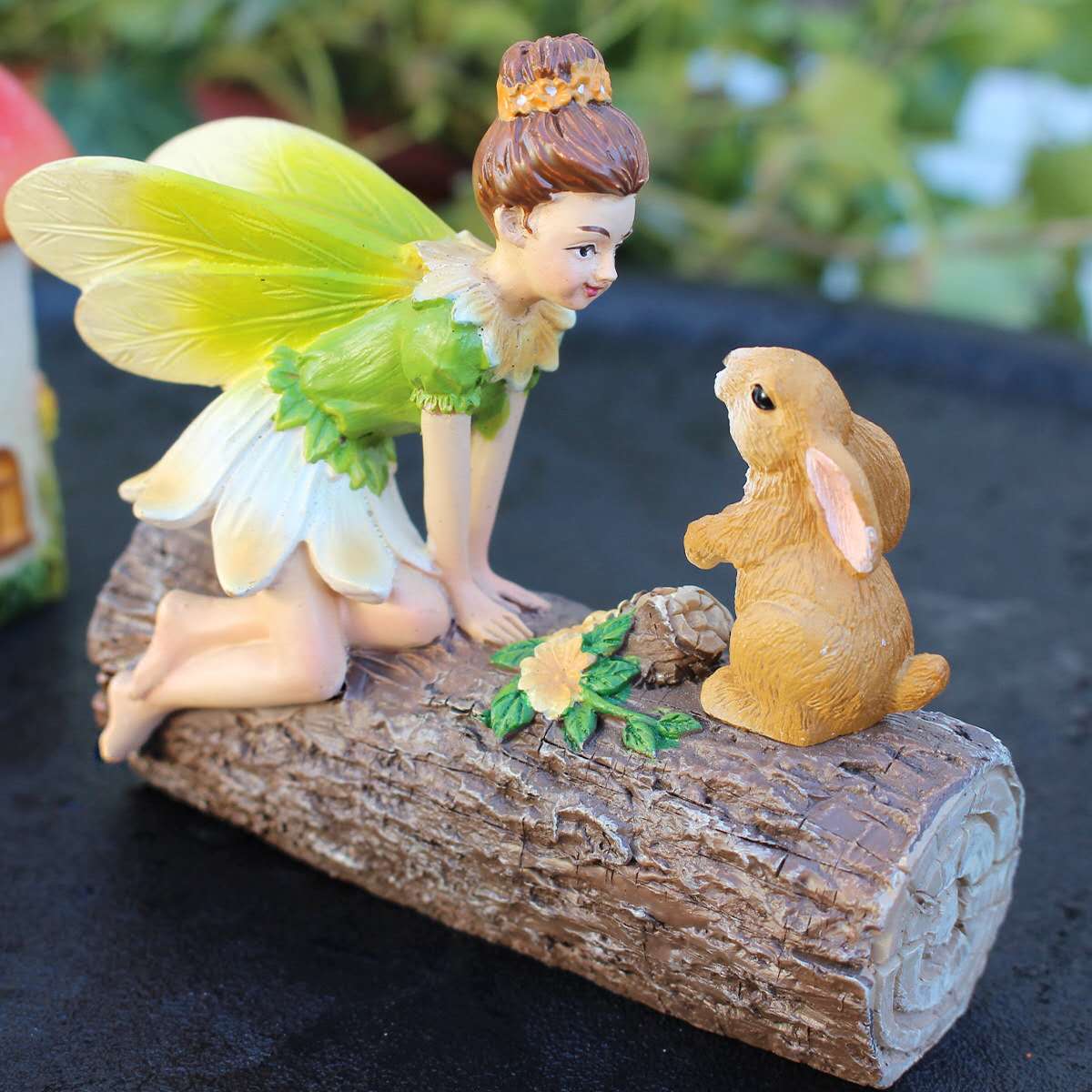 Fairy garden kits fairy with bunny mushroom house