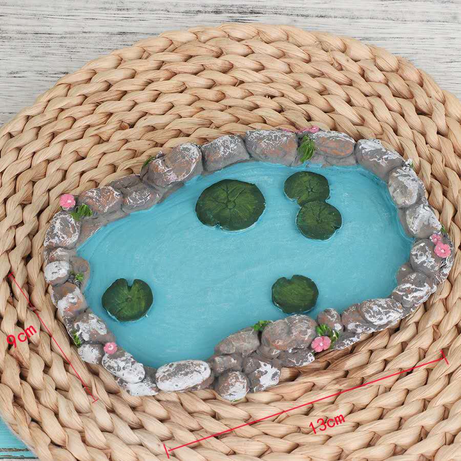 Fairy garden accessories Pond with lily pads