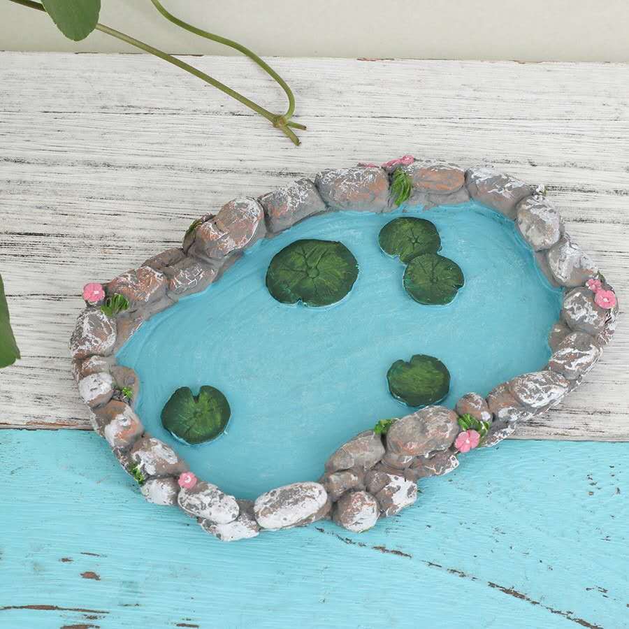 Fairy garden accessories Pond with lily pads