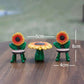 Sunflower table and chair fairy garden accessories