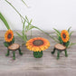 Sunflower table and chair fairy garden accessories