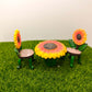 Sunflower table and chair fairy garden accessories