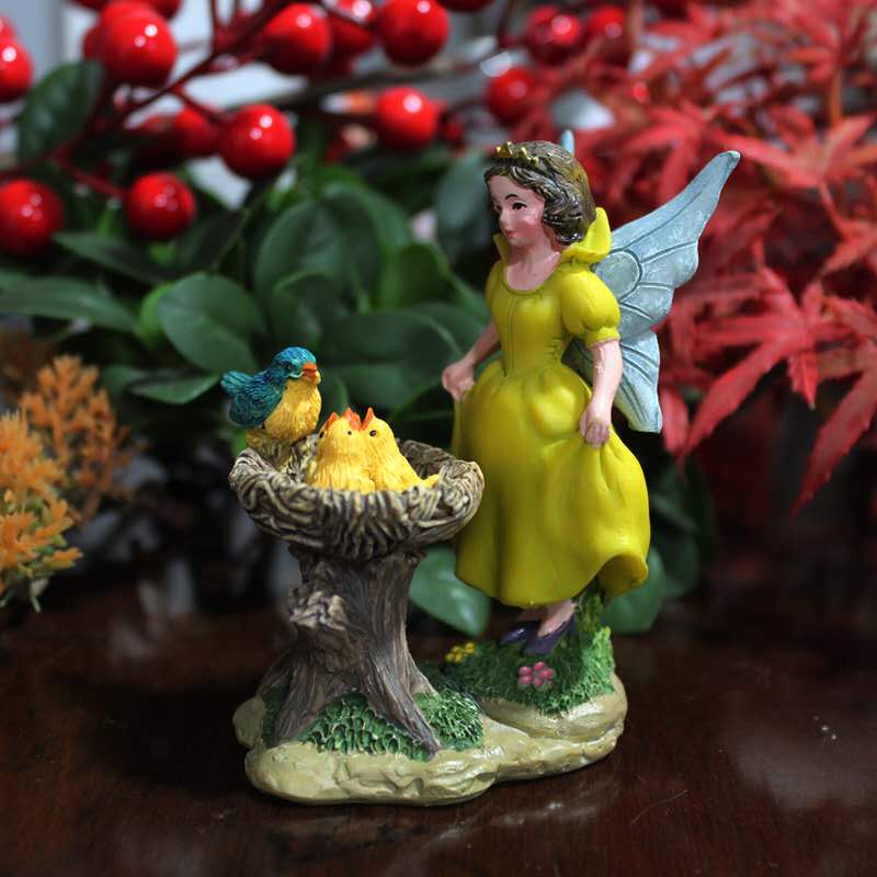 Fairy Garden Figurines Fairy Feeding Birds