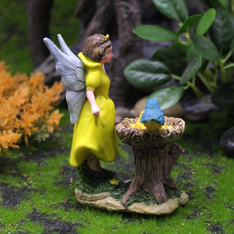Fairy Garden Figurines Fairy Feeding Birds