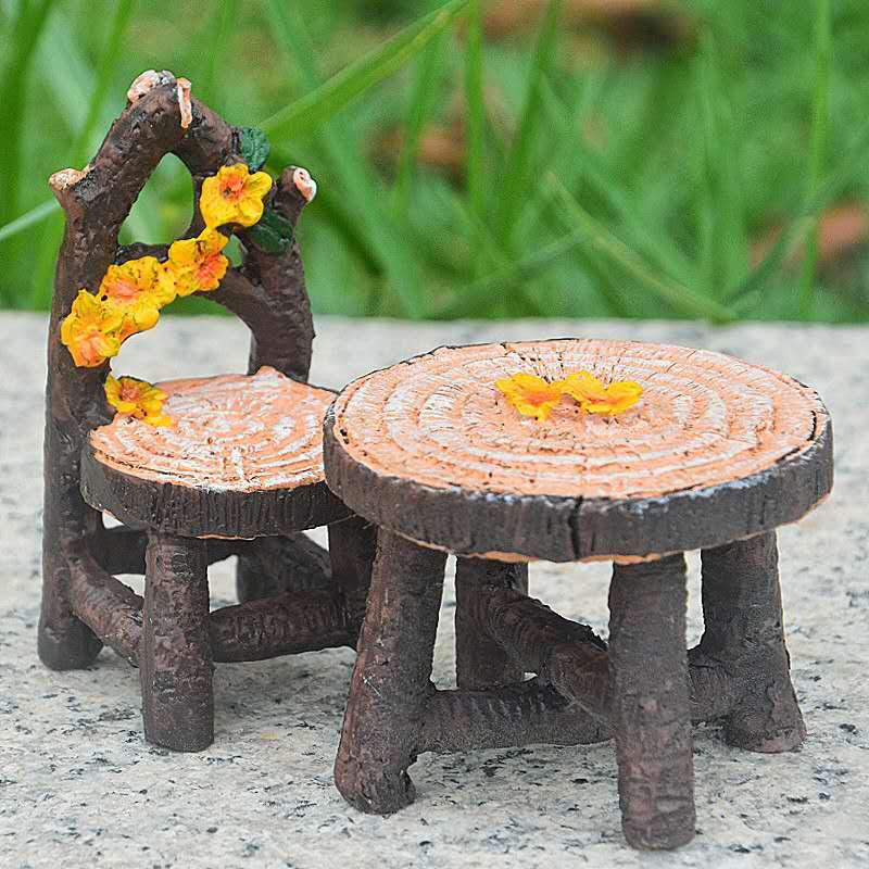 Fairy Garden Accessories Table Chair Bench Bridge Archway Road sign Lamp