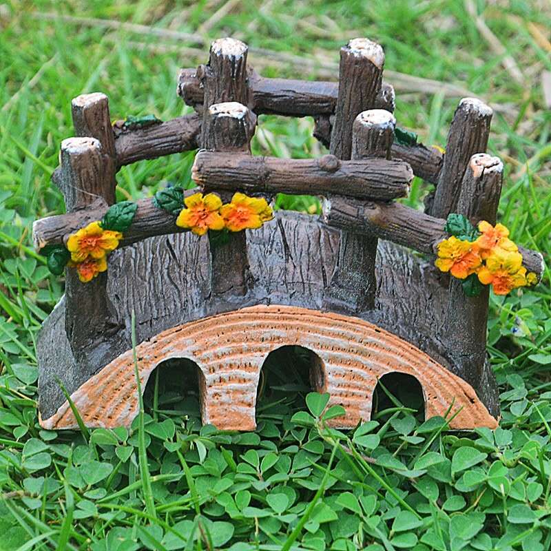 Fairy Garden Accessories Table Chair Bench Bridge Archway Road sign Lamp
