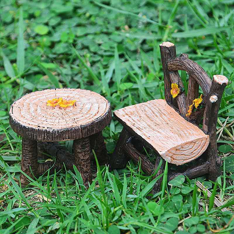 Fairy Garden Accessories Table Chair Bench Bridge Archway Road sign Lamp