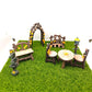Fairy Garden Accessories Table Chair Bench Bridge Archway Road sign Lamp