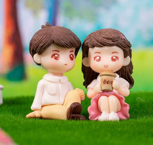 Fairy Garden Figurine Couple Girl Boy