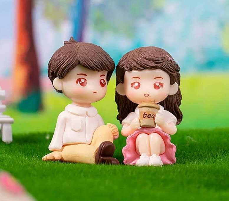 Fairy Garden Figurine Couple Girl Boy