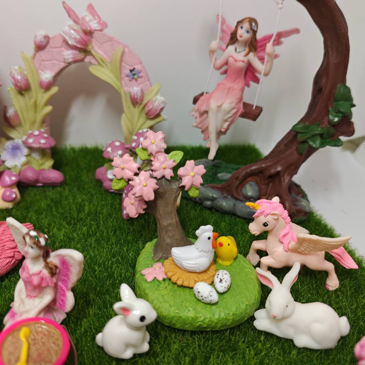 Easter pink fairy garden kit 31pcs