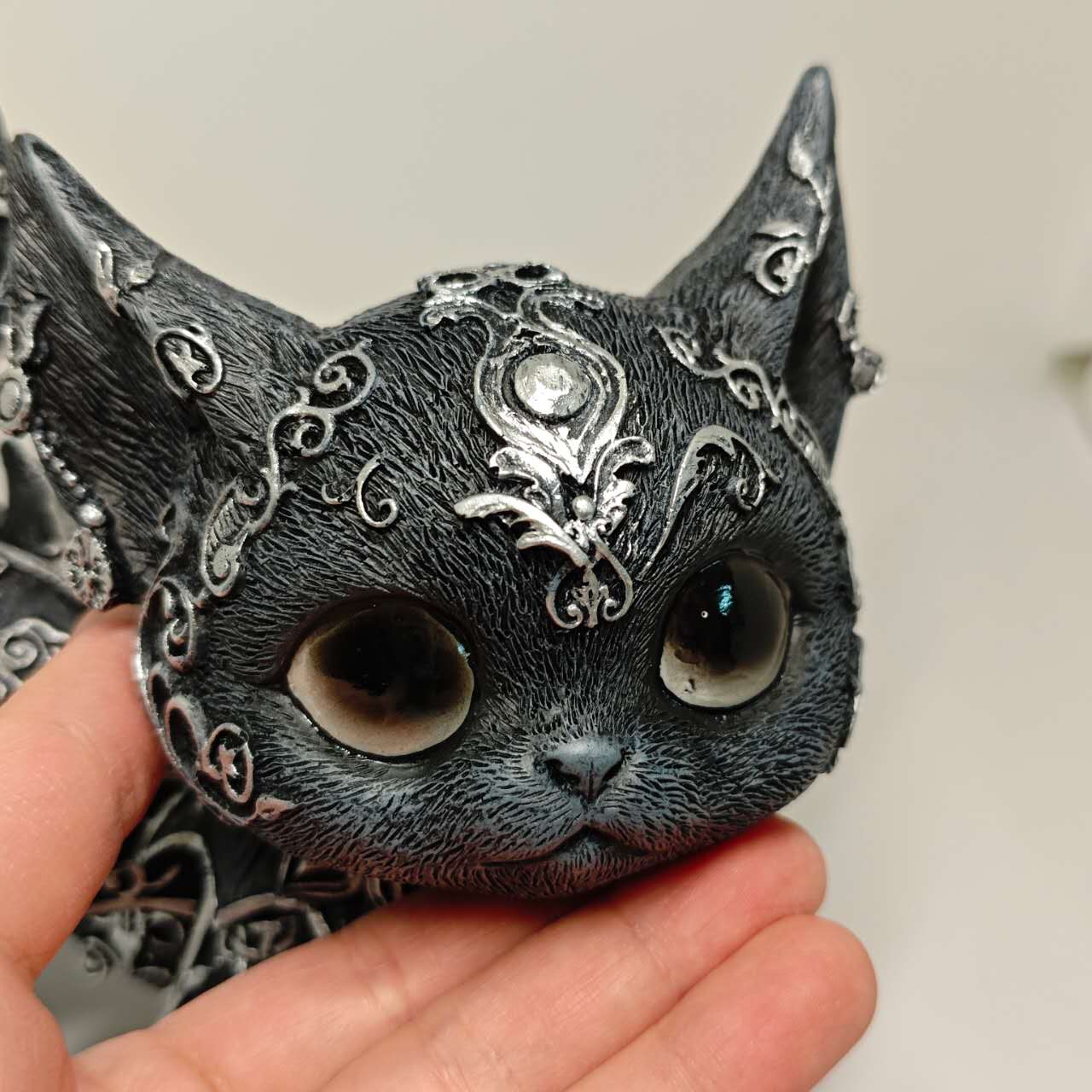 Midnight Guardian Cat Gothic Decor Figurine