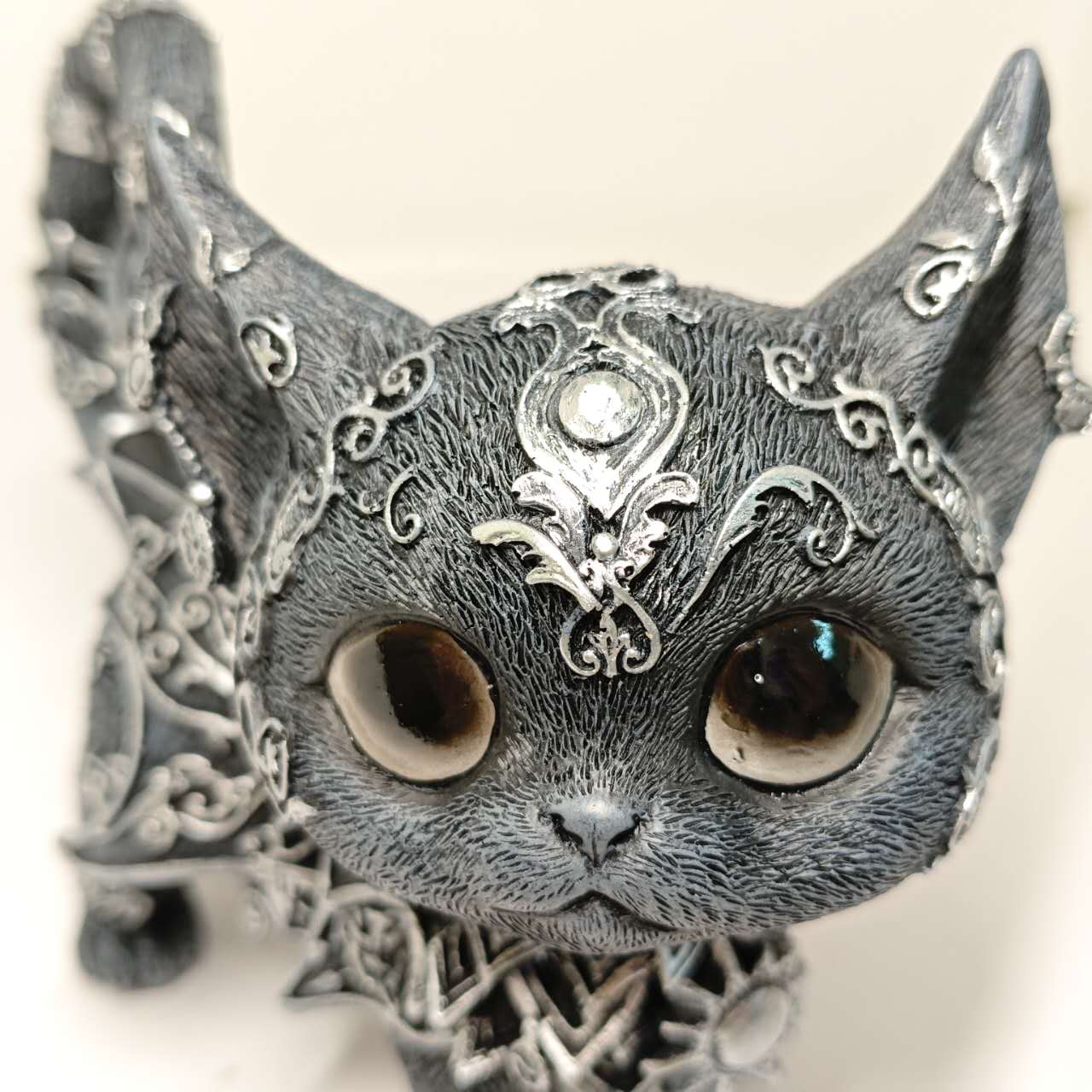 Midnight Guardian Cat Gothic Decor Figurine