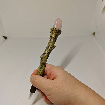 Gothic Crystal Wand Pen Witch Cauldron Pen Holder