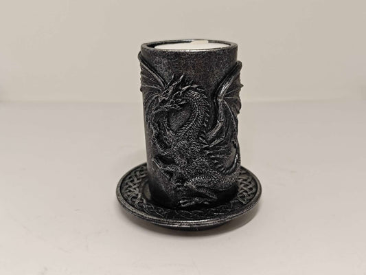 Gothic Dragon Candle Holder with Coaster