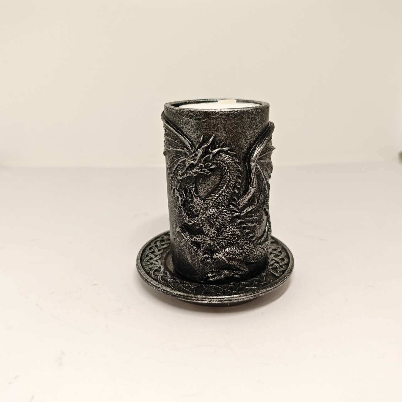 Gothic Dragon Candle Holder with Coaster