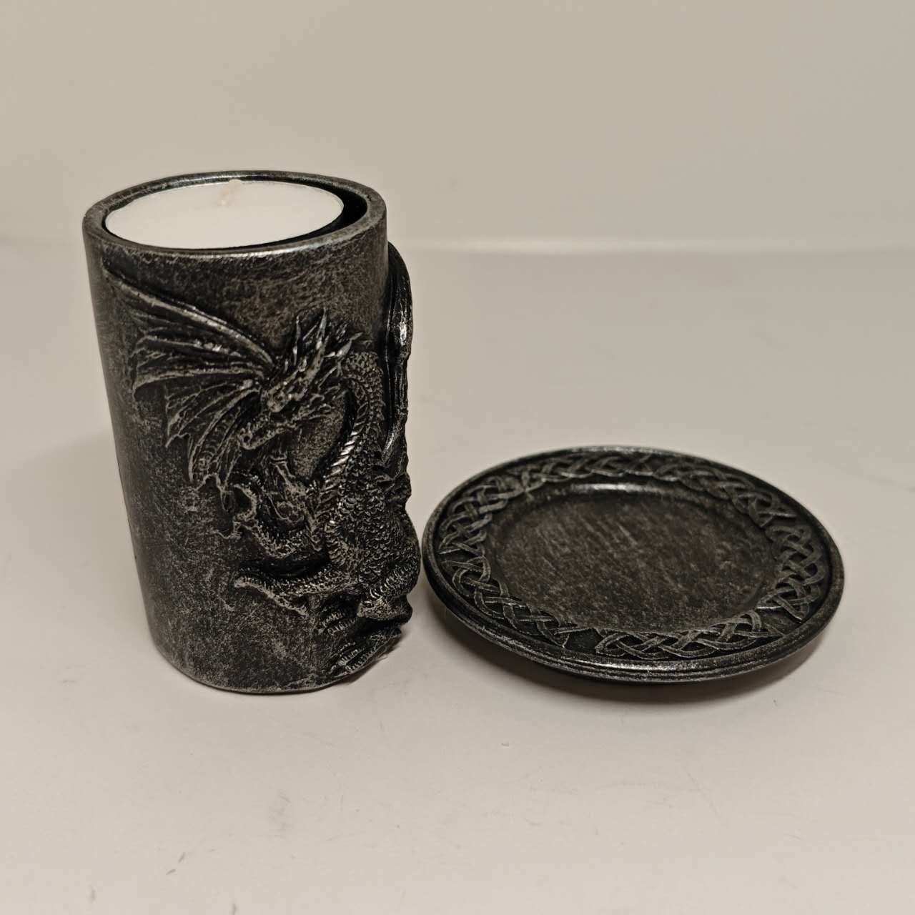 Gothic Dragon Candle Holder with Coaster