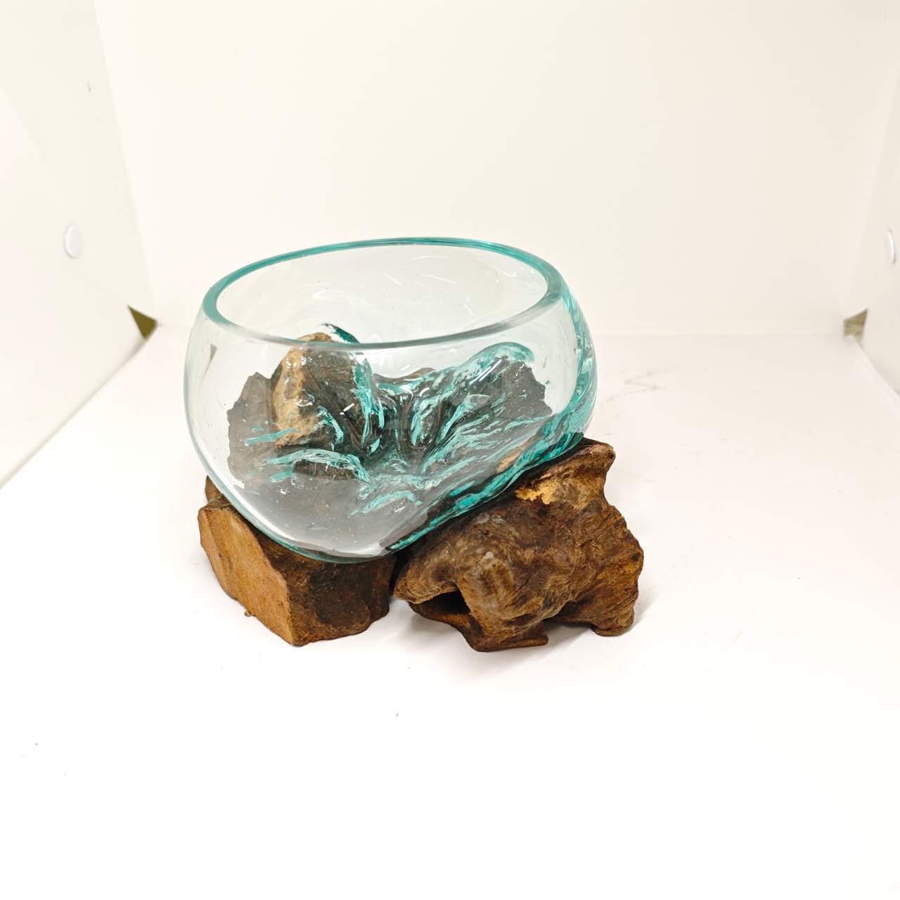 Rustic Driftwood Glass Terrarium Bowl