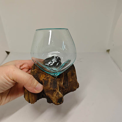 Rustic Driftwood Glass Terrarium Bowl