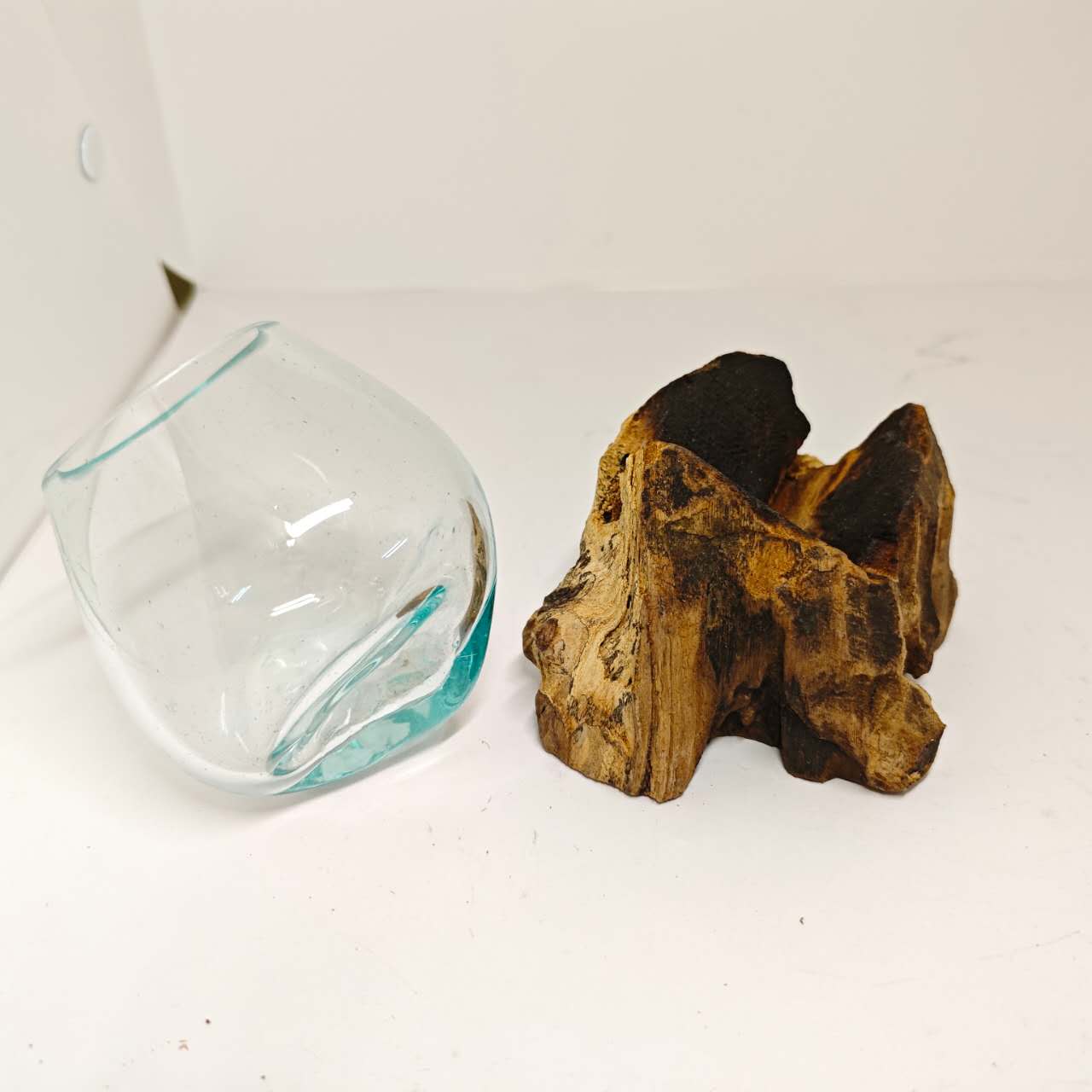 Rustic Driftwood Glass Terrarium Bowl