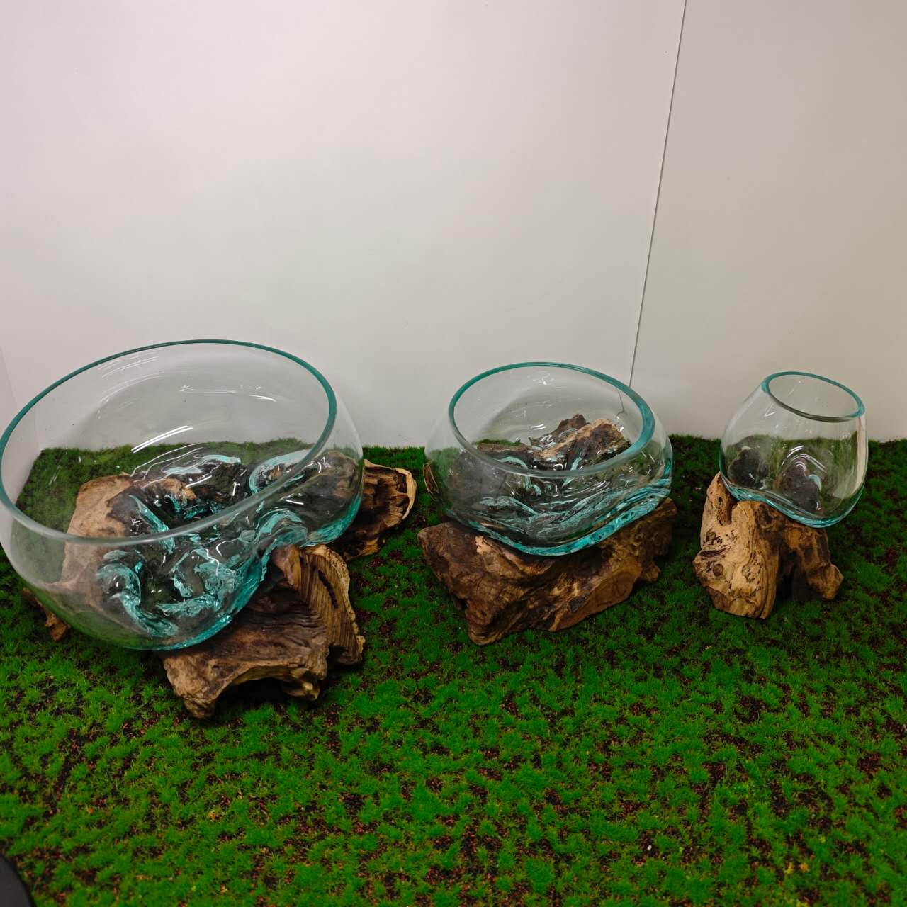 Rustic Driftwood Glass Terrarium Bowl