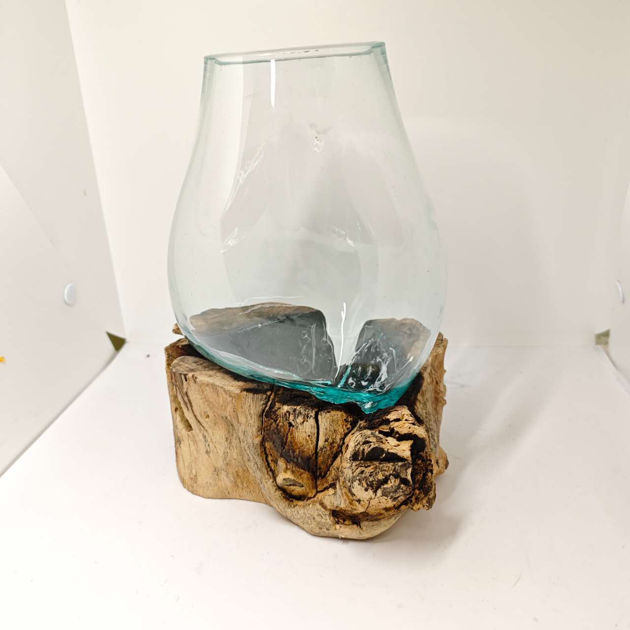 Rustic Driftwood Glass Terrarium Bowl
