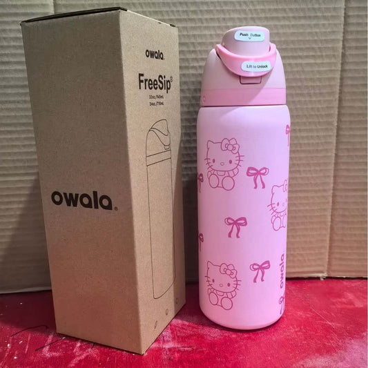 Owala Stainless Steel Water Bottle 32oz Pink HelloKitty