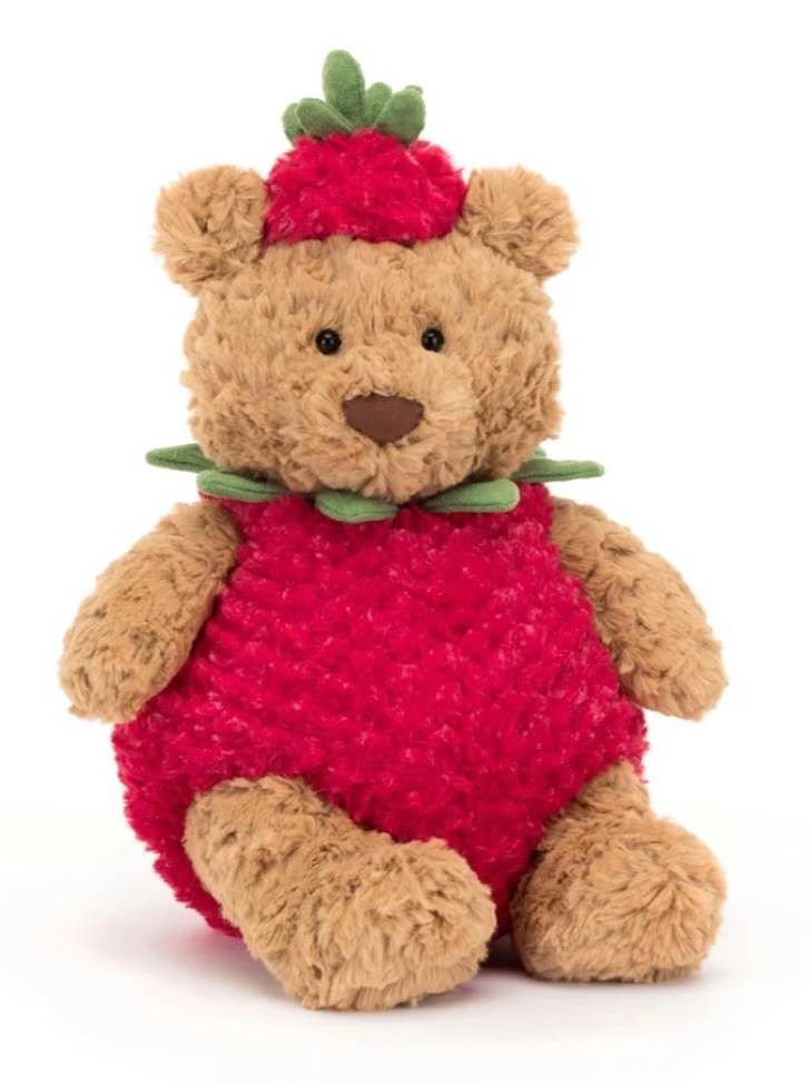 Jellycat Bartholomew Bear Strawberry Outfit 26cm