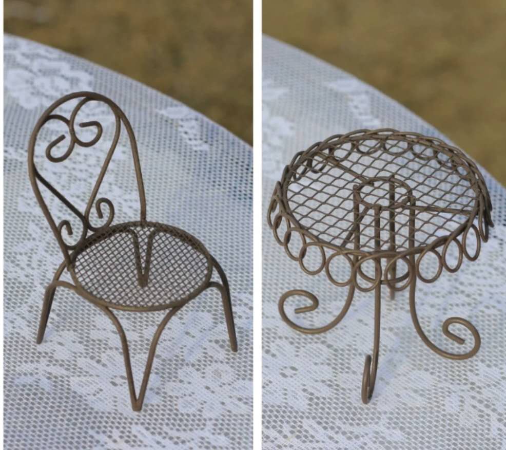 Fairy Garden Accessories Table and chair Umbrella