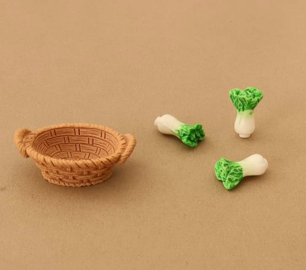 Fairy Garden Accessories Basket with pumpkin Vegetable