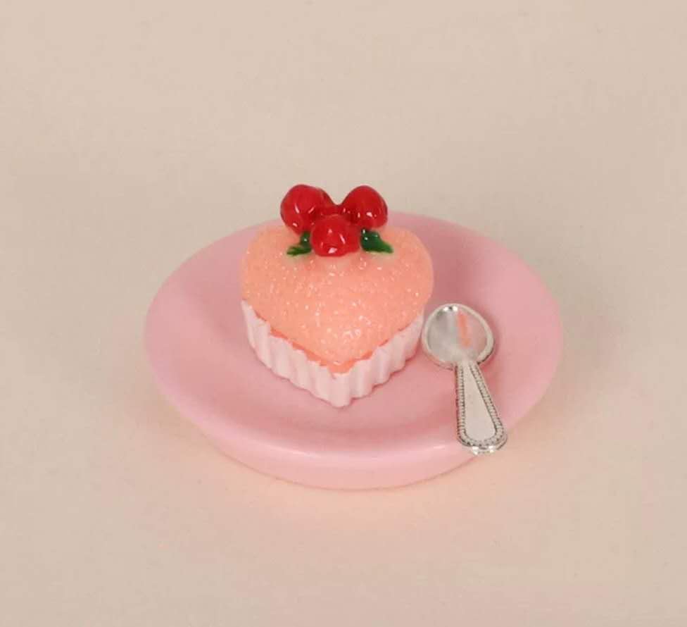 Fairy Garden Accessories Cake with plate spoon
